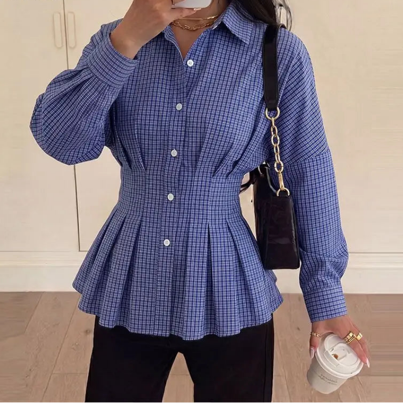 Odette | Women's Autumn Checkered Blouse