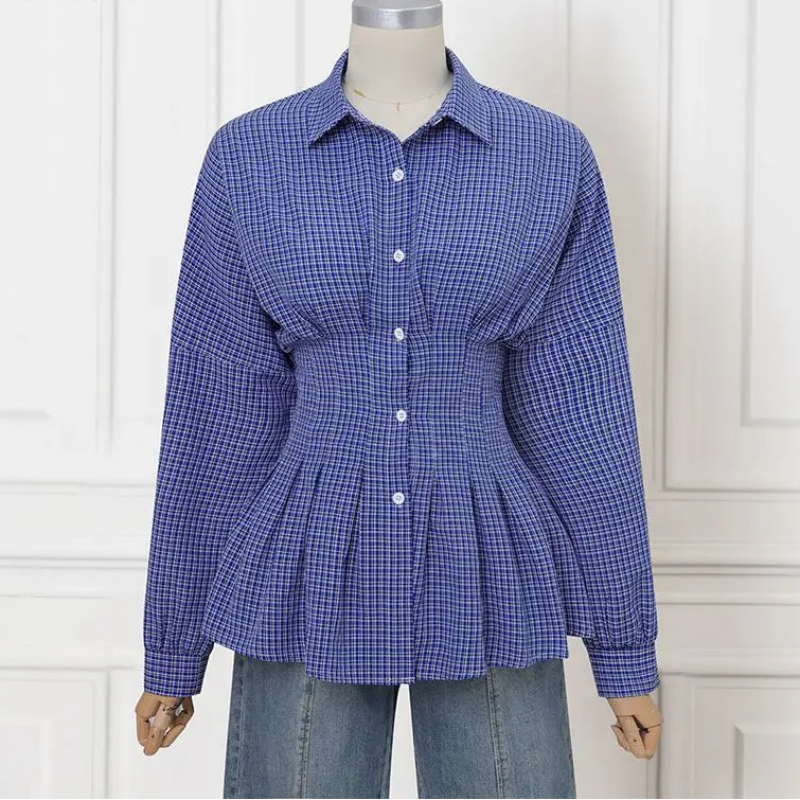 Odette | Women's Autumn Checkered Blouse