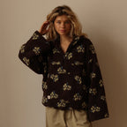 Ophelia | Women's Cozy Floral Quarter Zip Fleece Jacket