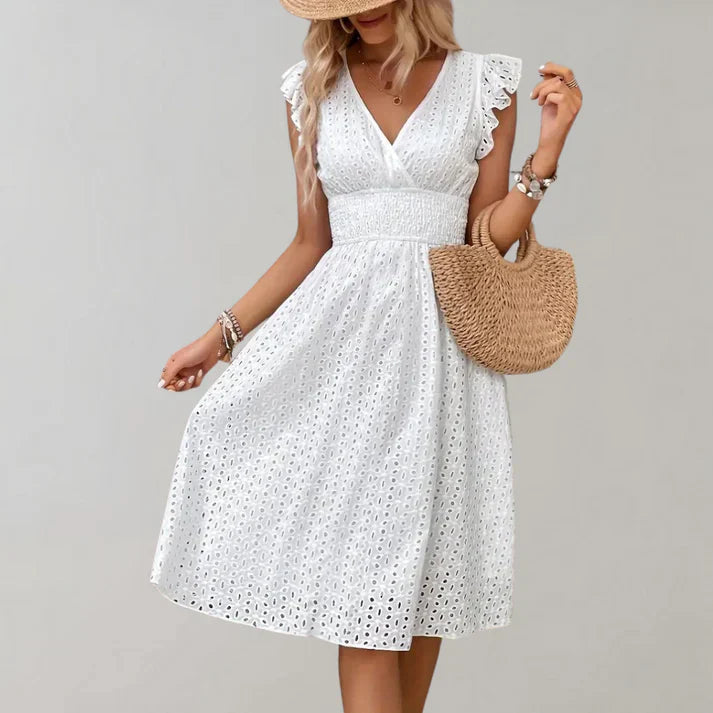 Marlowe | Women's Eyelet Midi Sundress