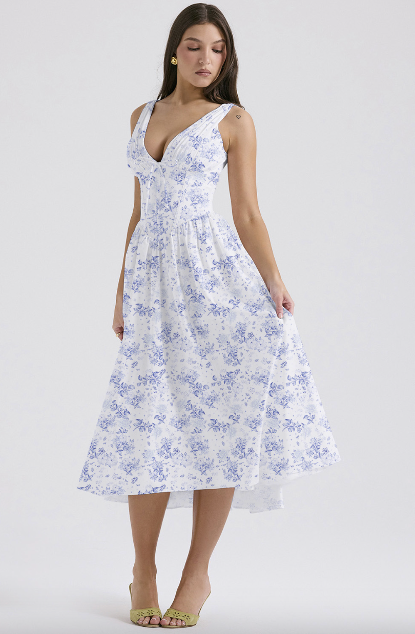Priya | Women's Floral Pleated Midi Sundress