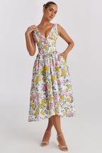 Priya | Women's Floral Pleated Midi Sundress