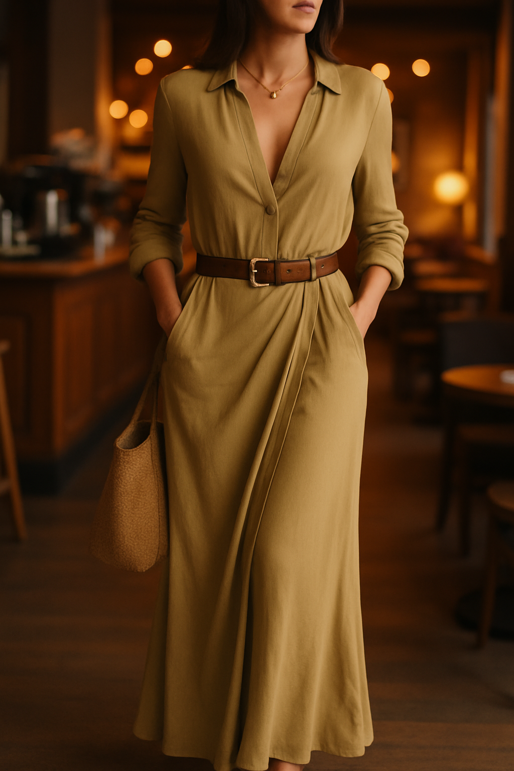 Remi | Women's Elegant Belted Maxi Dress