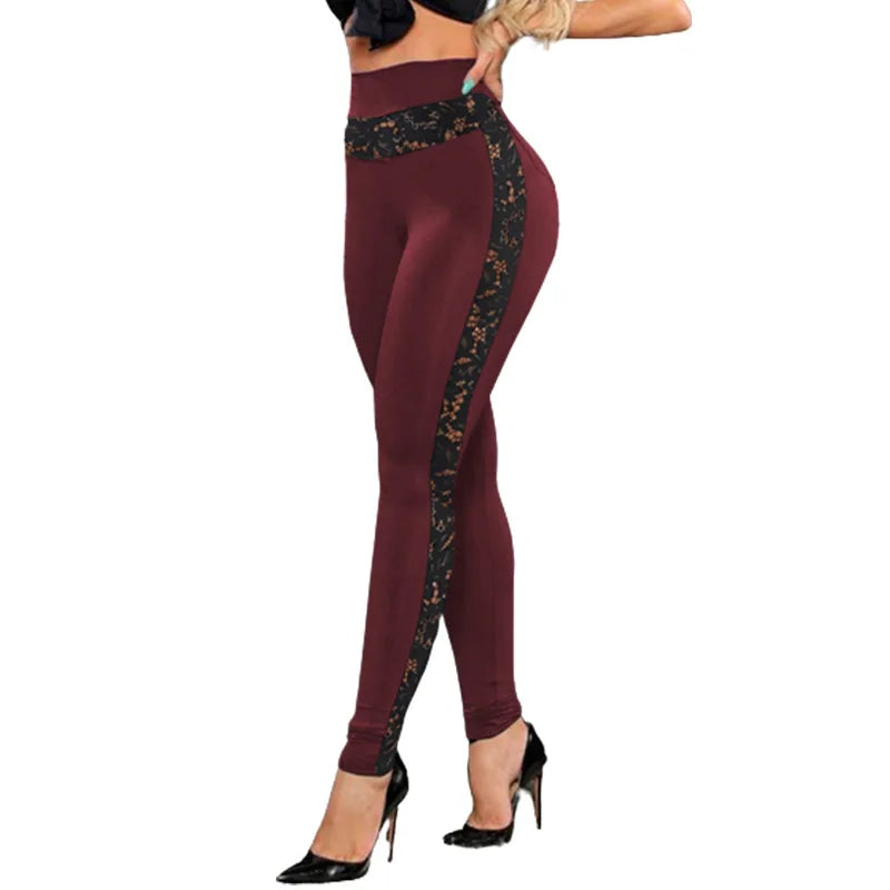 Rhea - Women's Chic Lace Detail Leggings