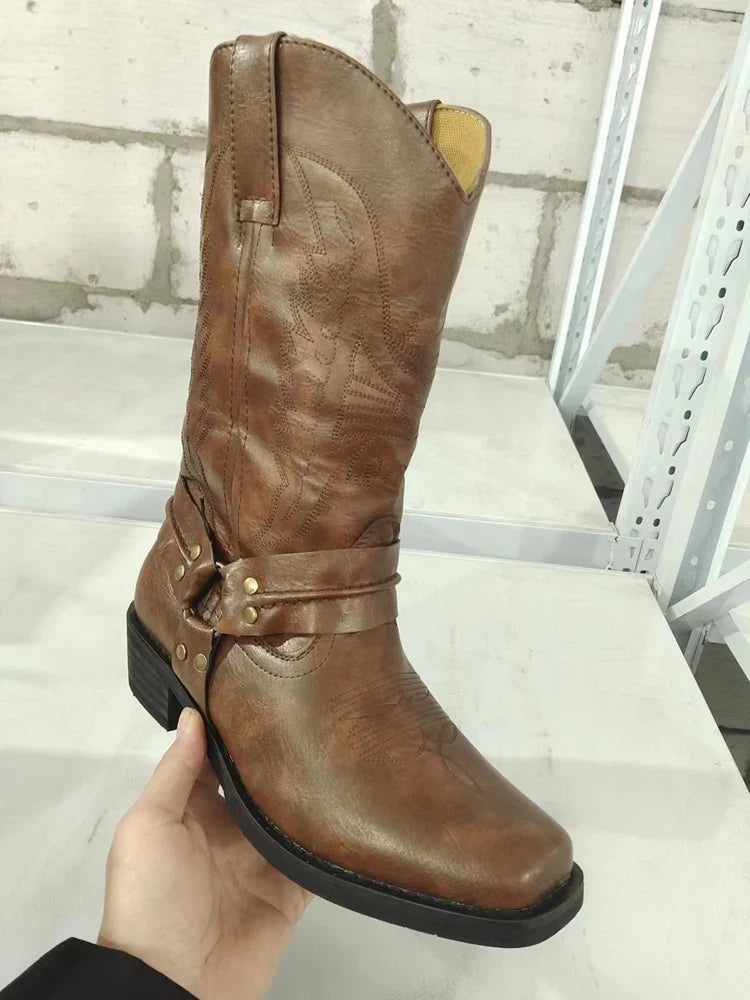 Rhys - Men's Classic Knee High Cowboy Boots