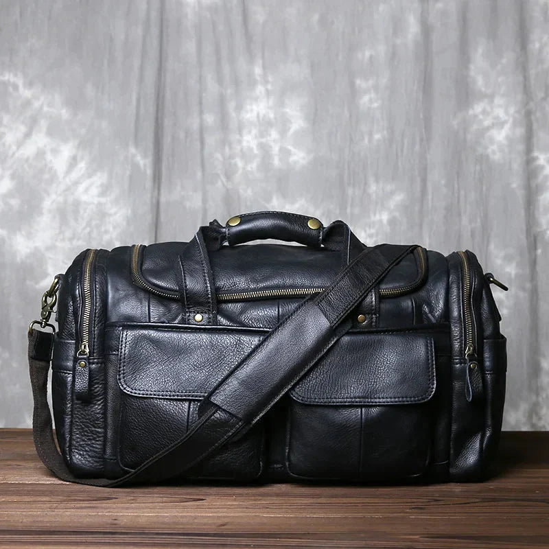 Rowan - Men's Classic Faux Leather Duffle Bag
