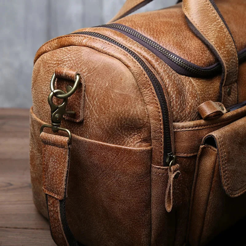 Rowan - Men's Classic Faux Leather Duffle Bag