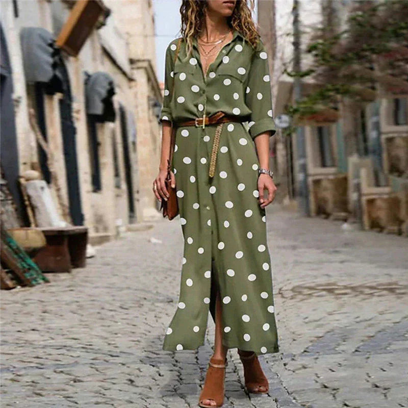 Rowan | Women's Polka Dot Maxi Dress