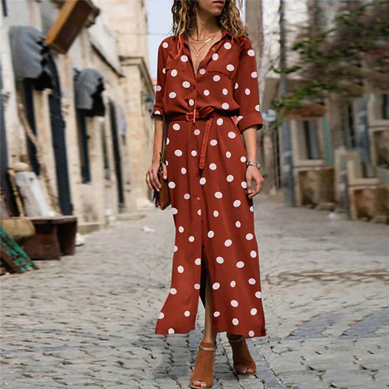 Rowan | Women's Polka Dot Maxi Dress
