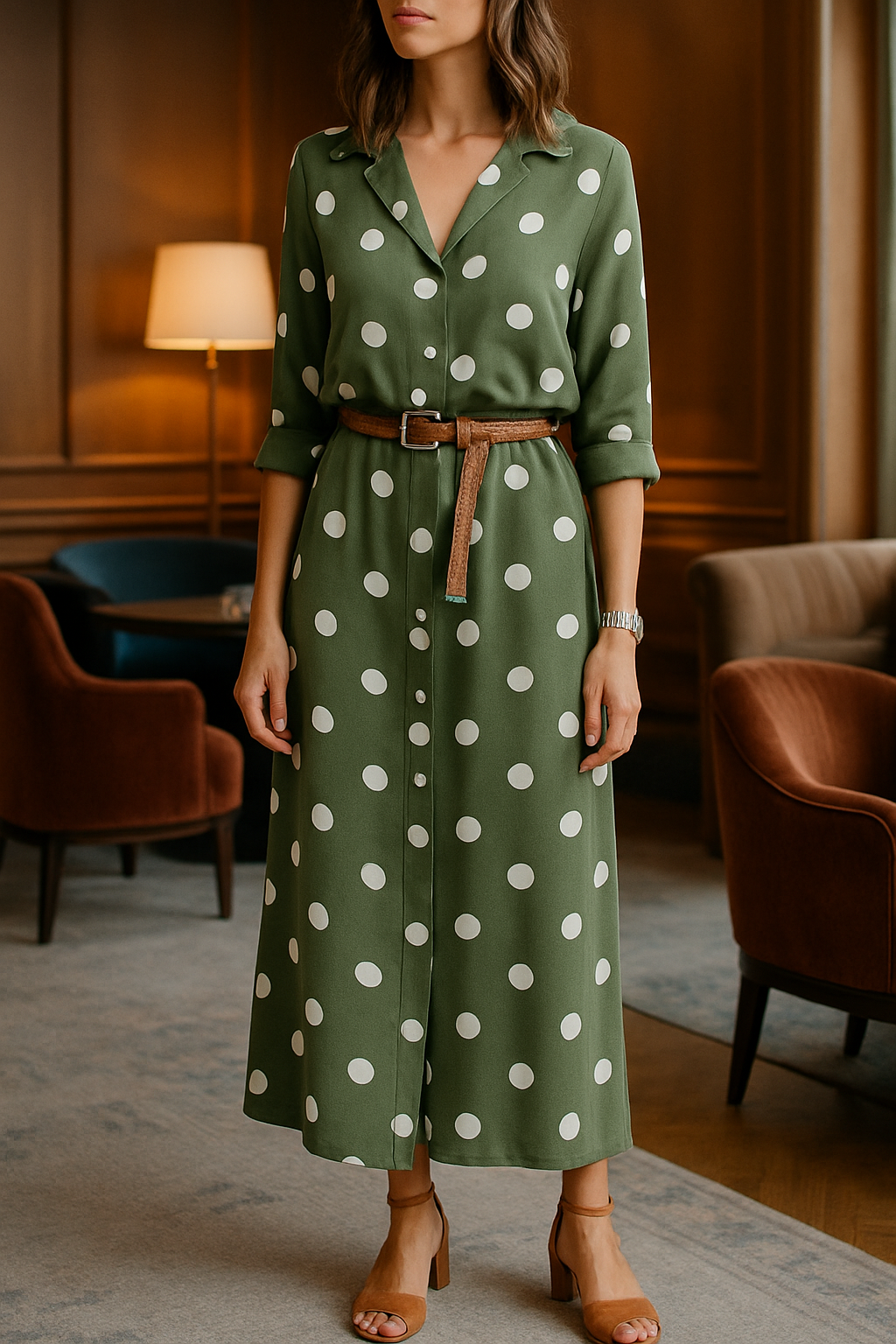 Rowan | Women's Polka Dot Maxi Dress