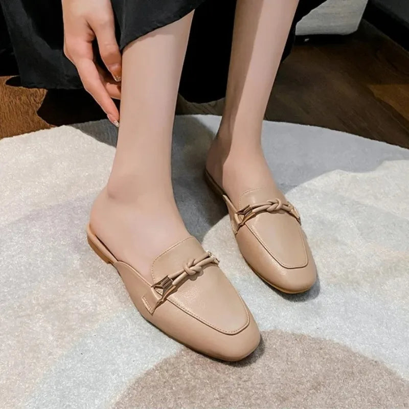 Sable | Women's Elegant Slide Loafers with Chain Detail