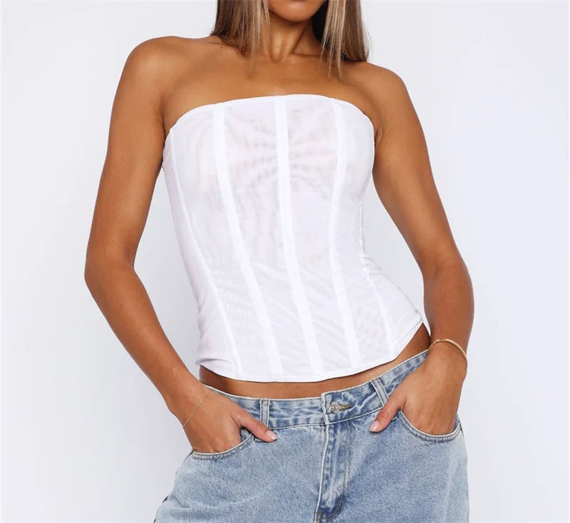 Sanne | Women's Strapless Corset Top