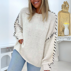 Selene - Women's Cozy Knit Sweaters with Contrast Stitching