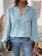 Selene - Women's Lace Trim Blouse