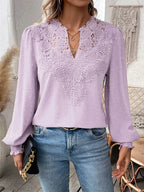 Selene - Women's Lace Trim Blouse