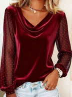 Sienna | Women's Elegant Evening Blouse with Sheer Sleeves