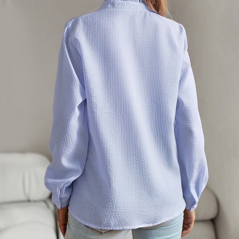 Sienna | Women's Ruffle Trim Button-Up Shirt