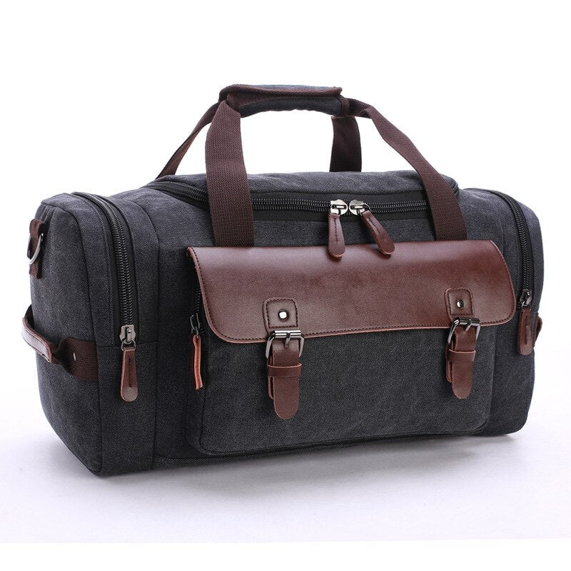 Soren - Men's Classic Duffle Bag with Faux Leather Trim