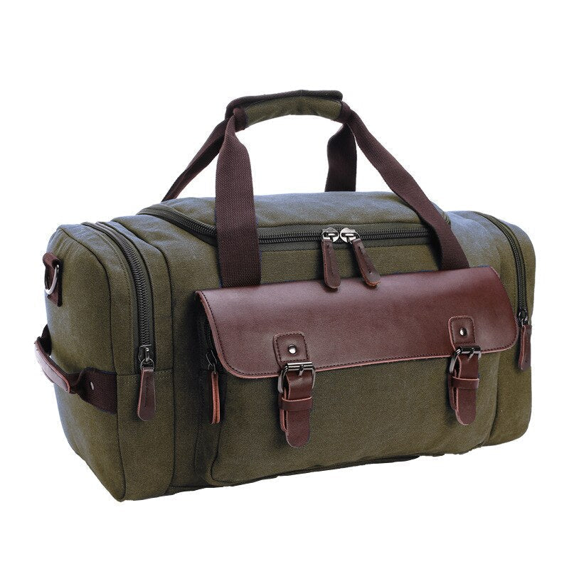 Soren - Men's Classic Duffle Bag with Faux Leather Trim