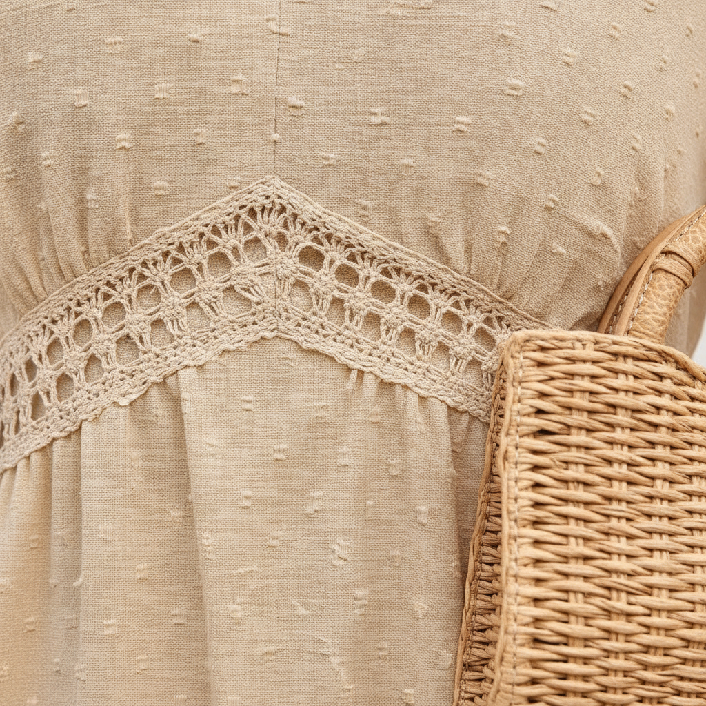 Sutton | Women's Elegant Midi Dress with Crochet Detail