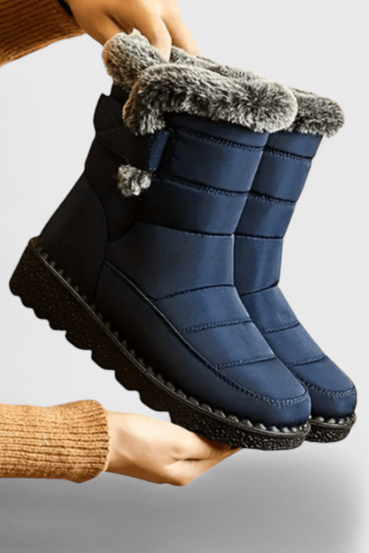 Sylvie - Women's Casual Waterproof Calf Boots with Faux Fur Lining