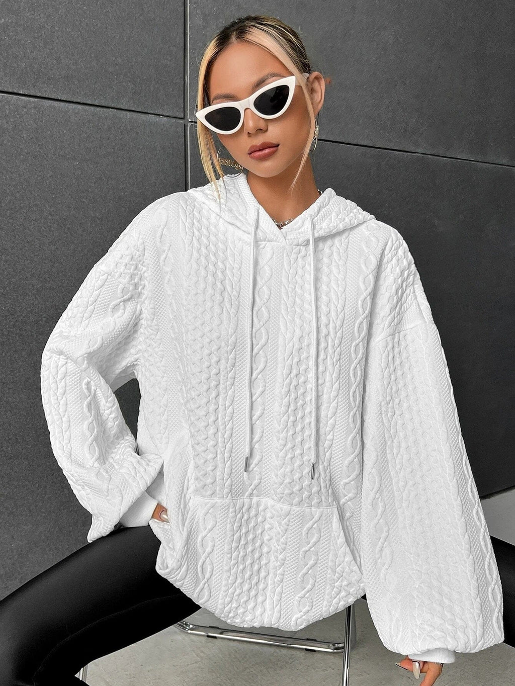 Tamsin | Women's Cozy Cable Knit Hoodie