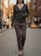 Tessa | Women's Casual Zipped Hoodie with Pocket Detail