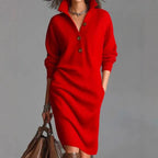 Tessa | Women's Cozy Button-Up Sweater Dress