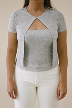 Thalina | Women's Elegant Sparkle Knit Going Out Top