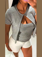 Thalina | Women's Elegant Sparkle Knit Going Out Top