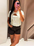 Thalina | Women's Elegant Sparkle Knit Going Out Top