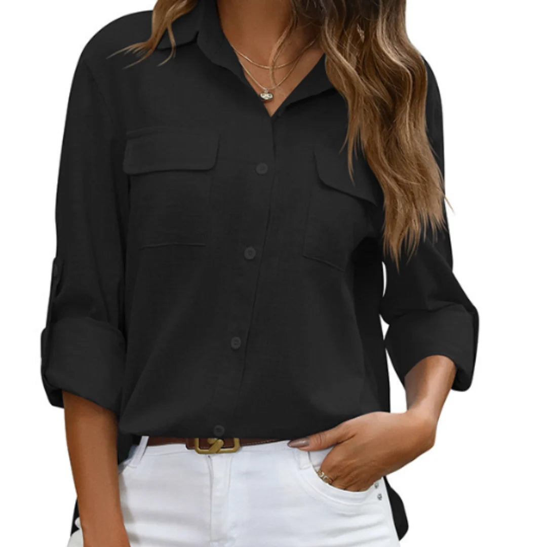 Thea | Women's Elegant Perfect Blouse with Chest Pockets