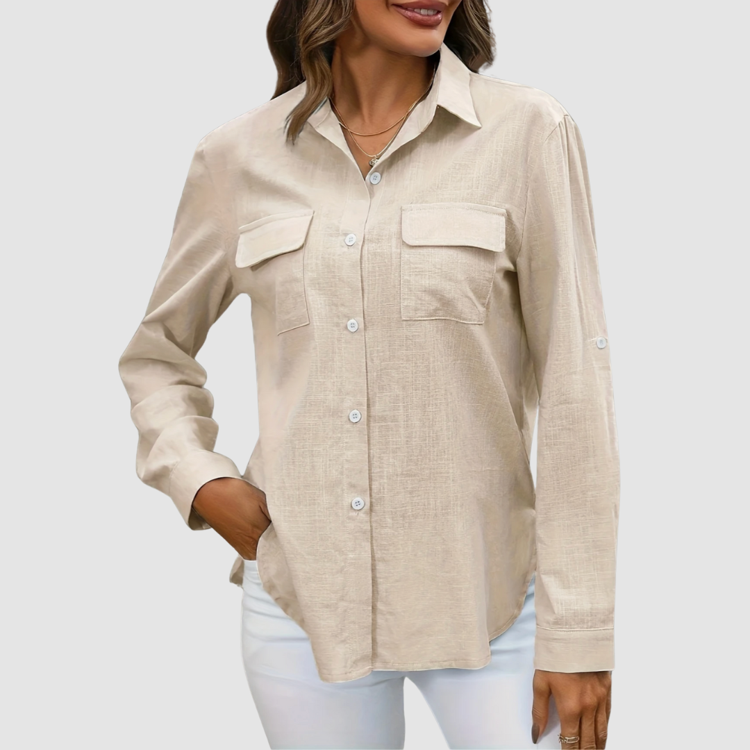 Thea | Women's Elegant Perfect Blouse with Chest Pockets