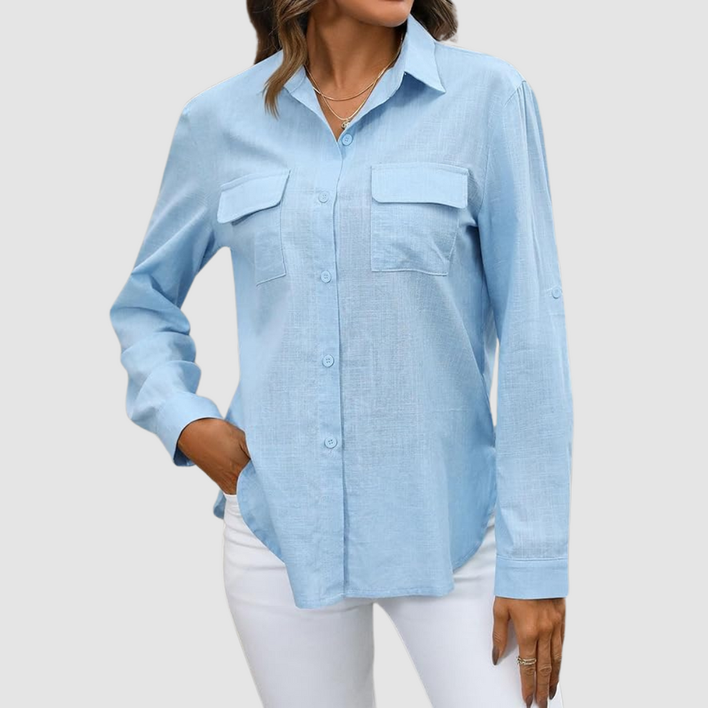 Thea | Women's Elegant Perfect Blouse with Chest Pockets