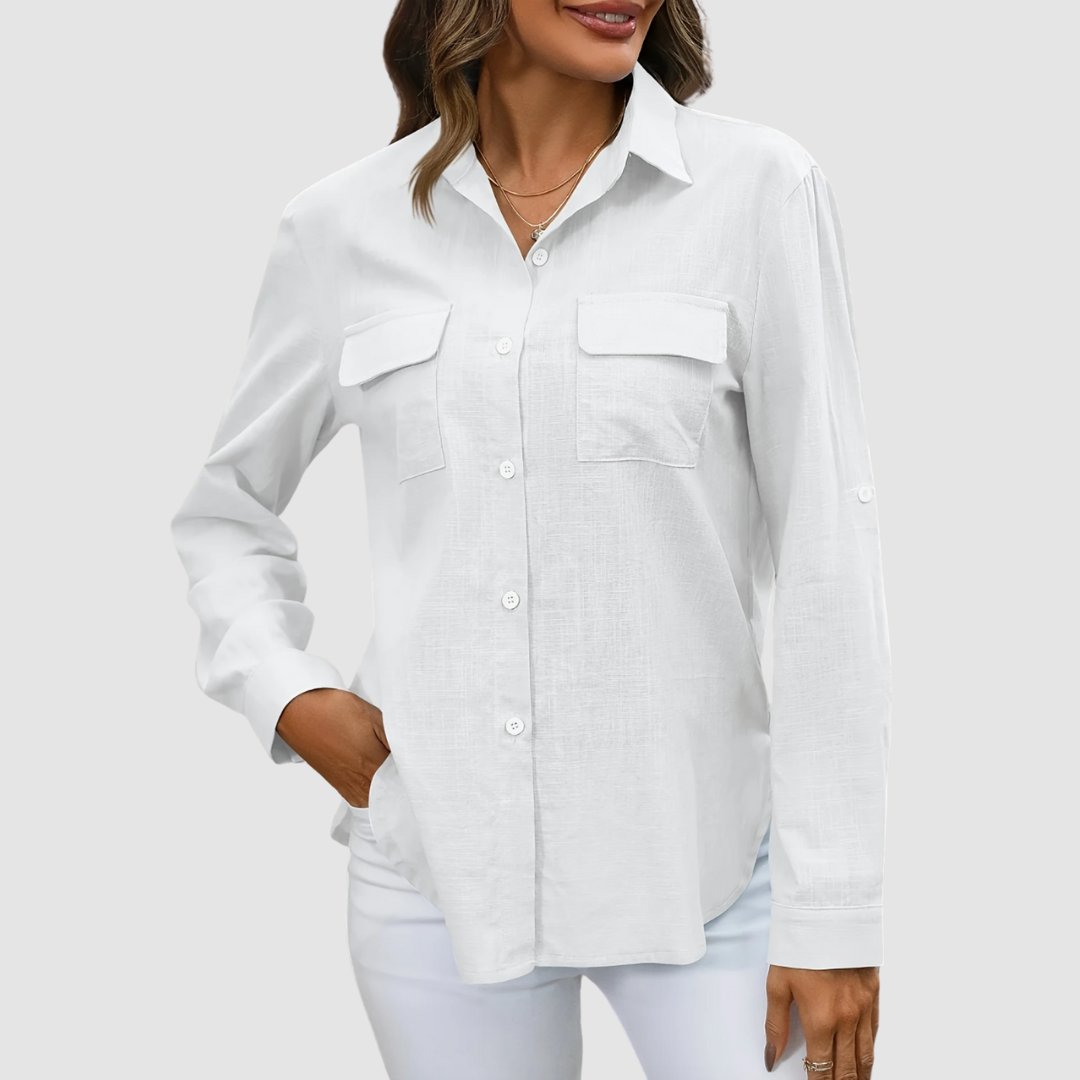 Thea | Women's Elegant Perfect Blouse with Chest Pockets