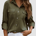 Thea | Women's Elegant Perfect Blouse with Chest Pockets