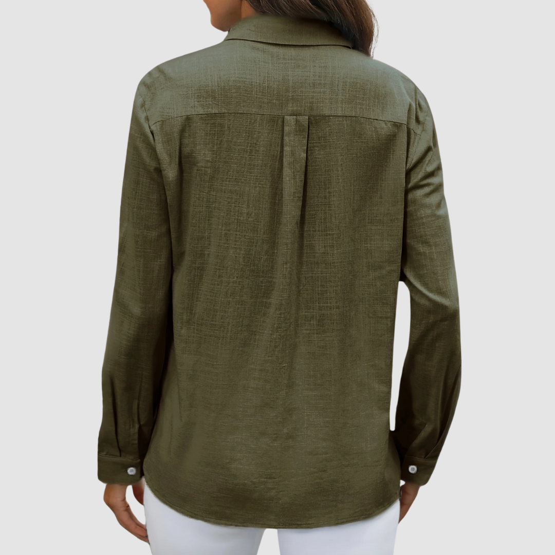 Thea | Women's Elegant Perfect Blouse with Chest Pockets