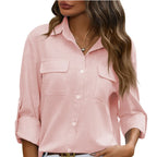 Thea | Women's Elegant Perfect Blouse with Chest Pockets