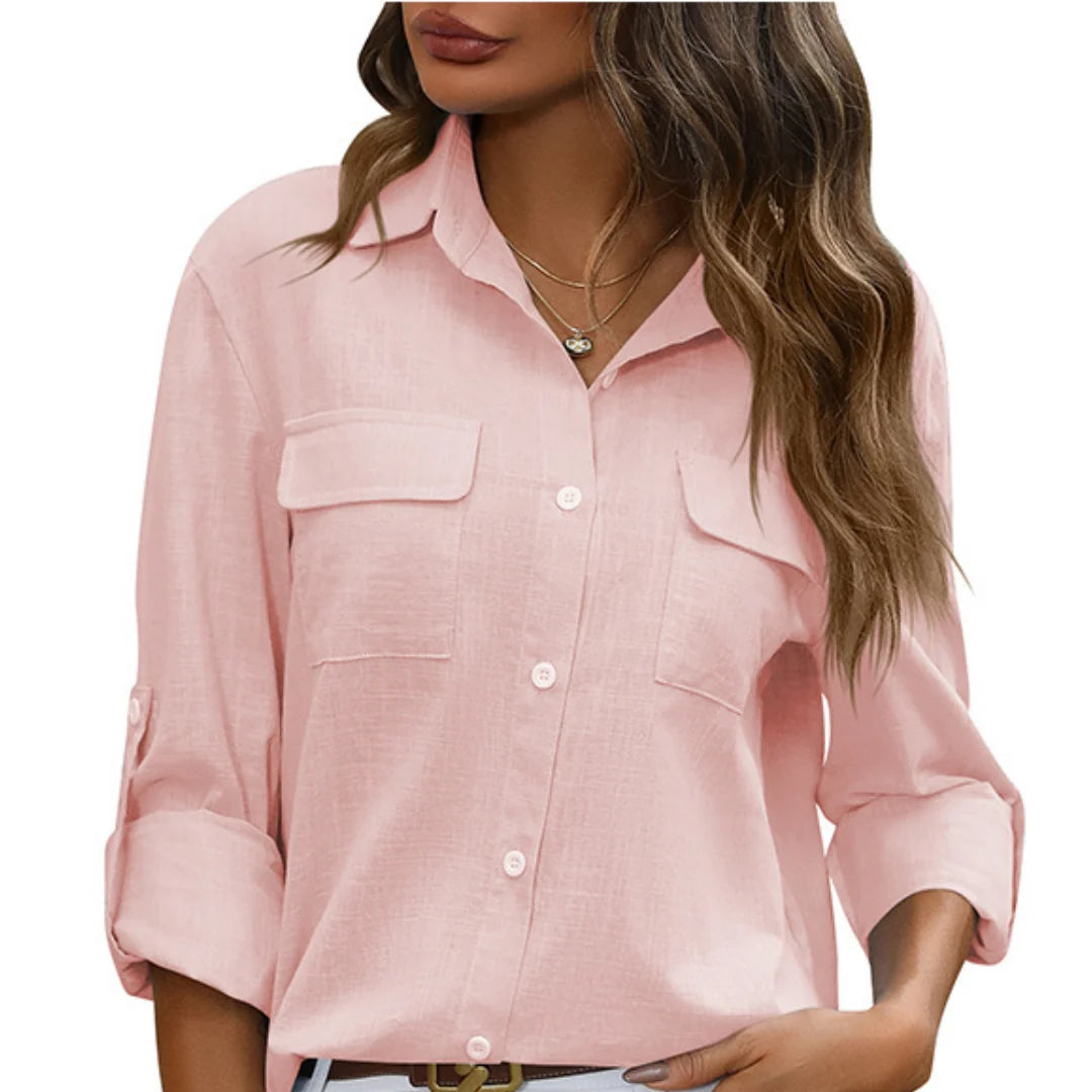 Thea | Women's Elegant Perfect Blouse with Chest Pockets