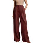 Valoris | High-Waisted Pleated Wide Leg Trousers