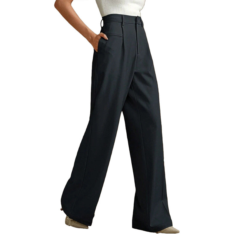 Valoris | High-Waisted Pleated Wide Leg Trousers
