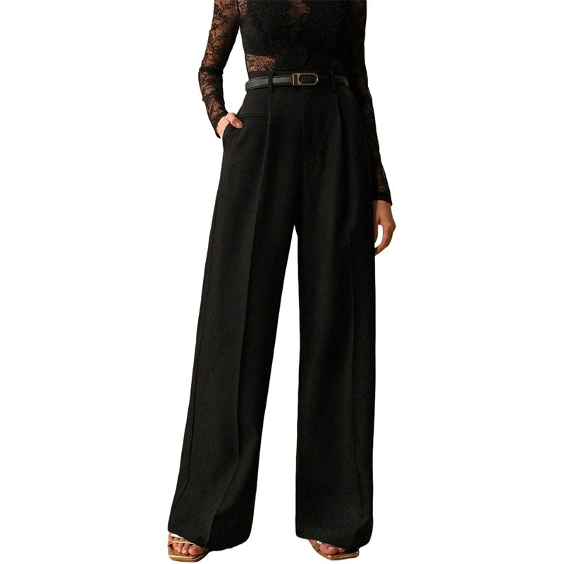 Valoris | High-Waisted Pleated Wide Leg Trousers