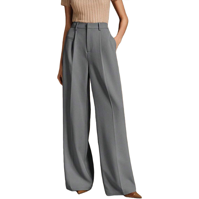 Valoris | High-Waisted Pleated Wide Leg Trousers