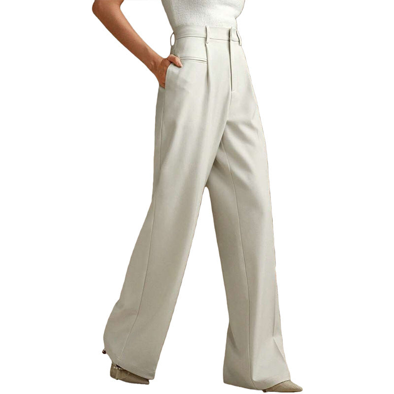 Valoris | High-Waisted Pleated Wide Leg Trousers