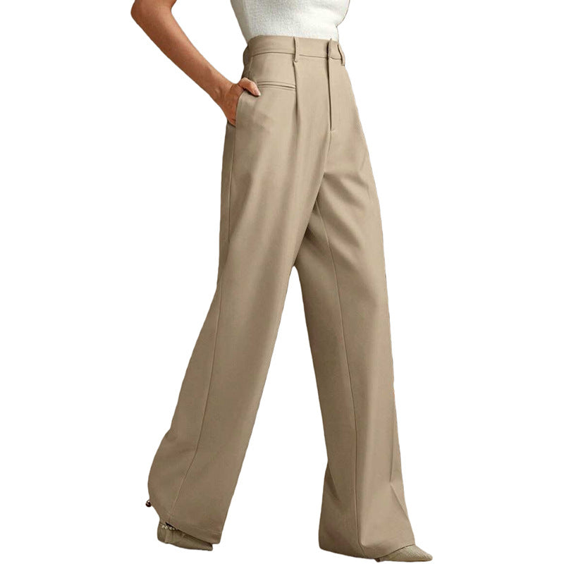 Valoris | High-Waisted Pleated Wide Leg Trousers