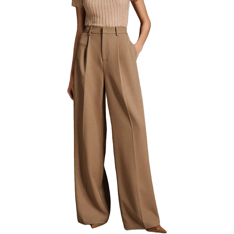 Valoris | High-Waisted Pleated Wide Leg Trousers
