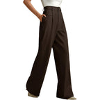 Valoris | High-Waisted Pleated Wide Leg Trousers