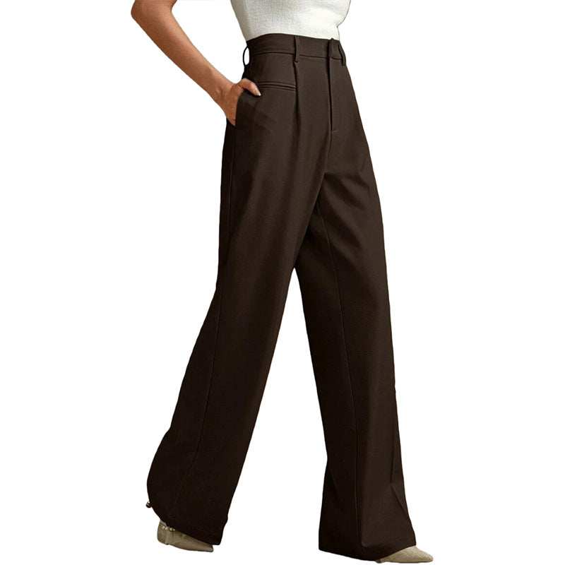 Valoris | High-Waisted Pleated Wide Leg Trousers