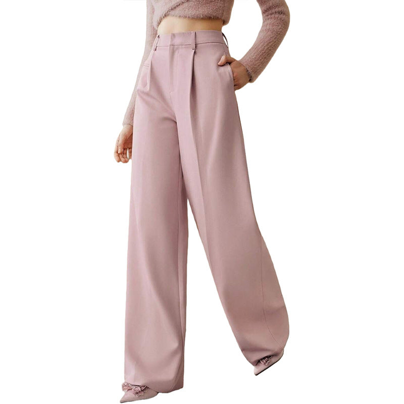 Valoris | High-Waisted Pleated Wide Leg Trousers