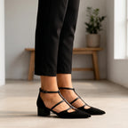 Vampara - Sleek Pointed Toe Strappy Flats